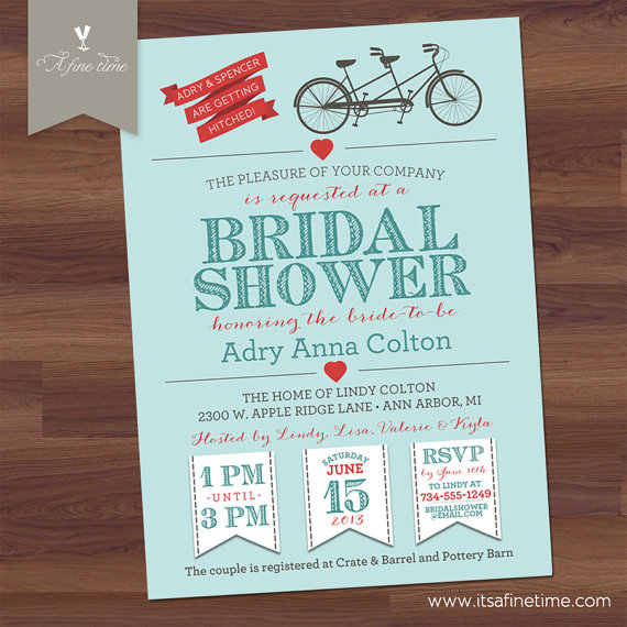 Bridal shower invitation, by AFineTimeInvitations on etsy.com