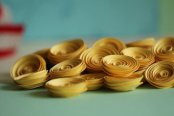 Yellow paper flowers, by KindaCuteCards on etsy.com