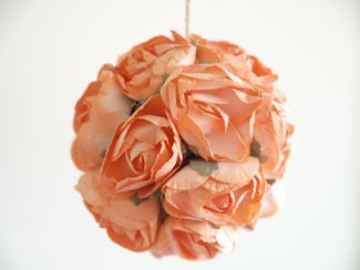 Paper rose pomander, by FairyfolkWeddings on etsy.com