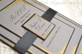 Gold and grey wedding invitation - www.etsy.com/shop/LovelyLittlePaperie
